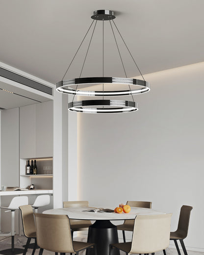 WOMO Black Circular Led Chandelier-WM2297