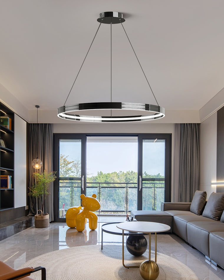 WOMO Black Circular Led Chandelier-WM2297