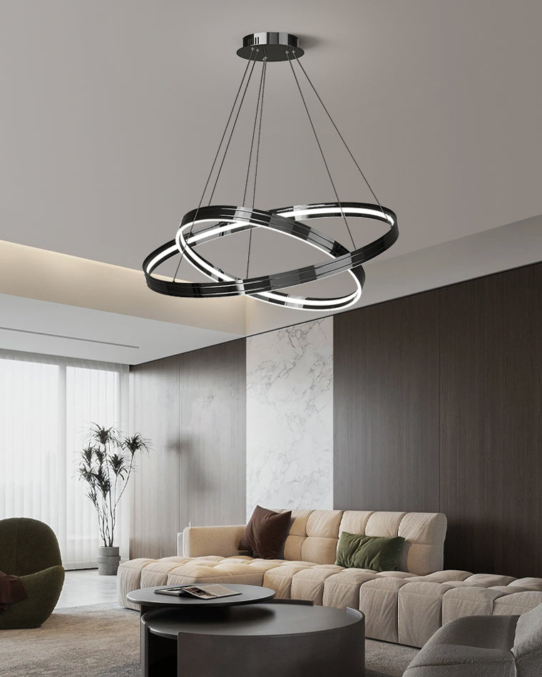 WOMO Black Circular Led Chandelier-WM2297