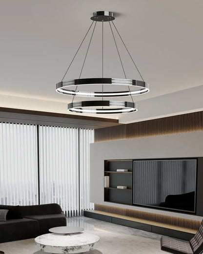 WOMO Black Circular Led Chandelier-WM2297