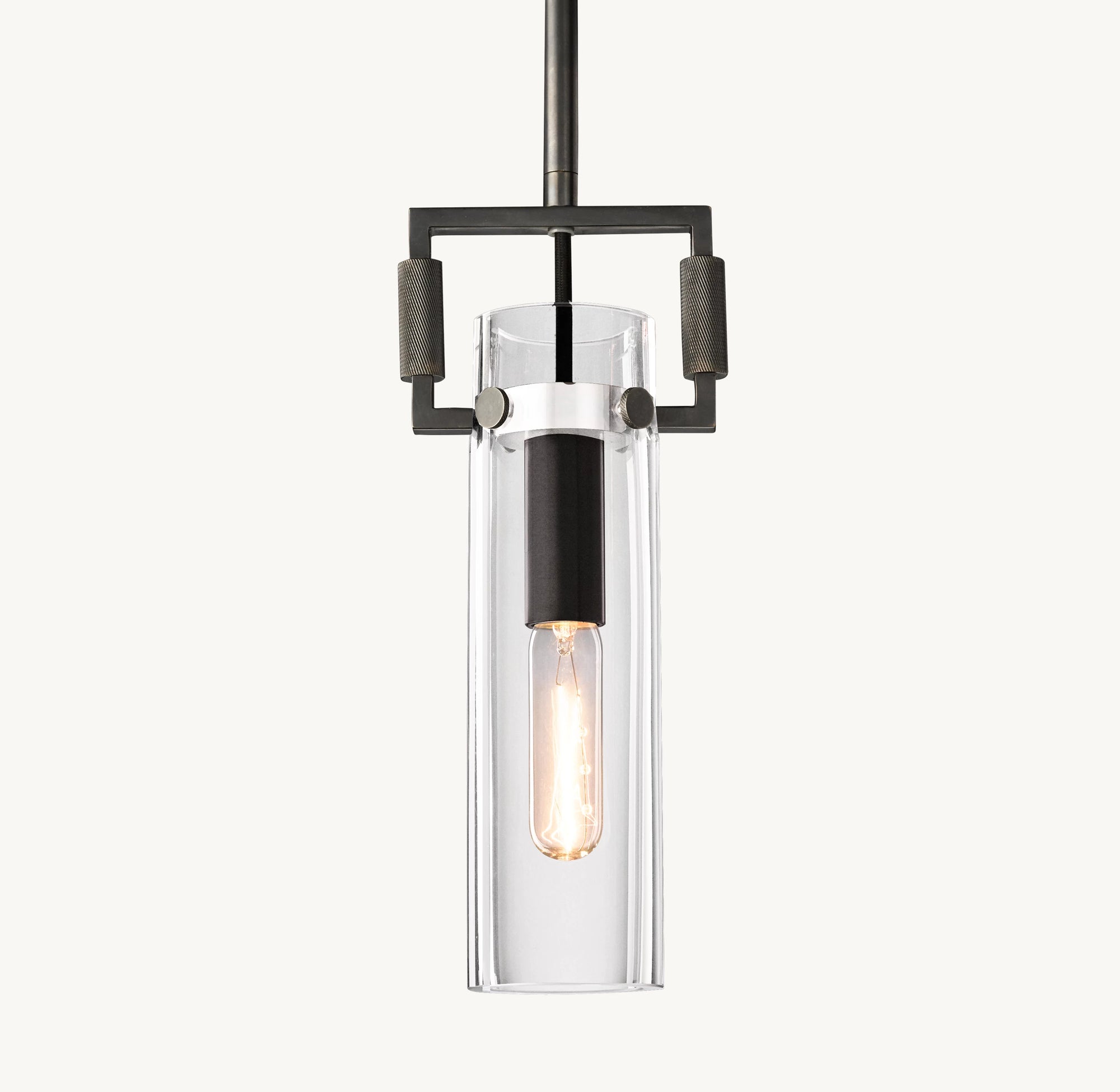 WOMO Clear Glass Cylinder Pendant Light - Machinist