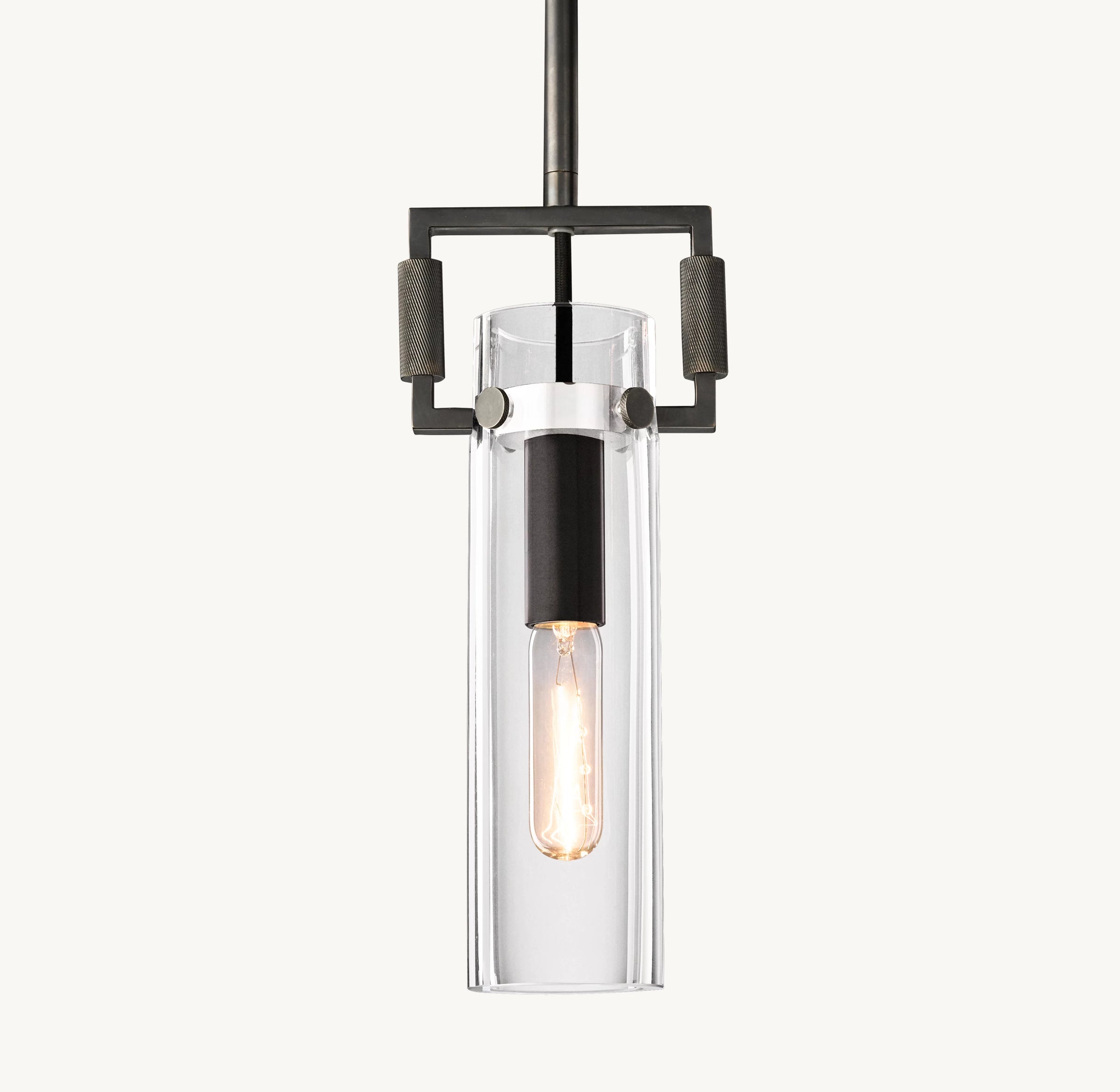 WOMO Clear Glass Cylinder Pendant Light - Machinist