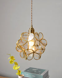 WOMO Cherry Blossom Stained Glass Pendant Light-WM2100