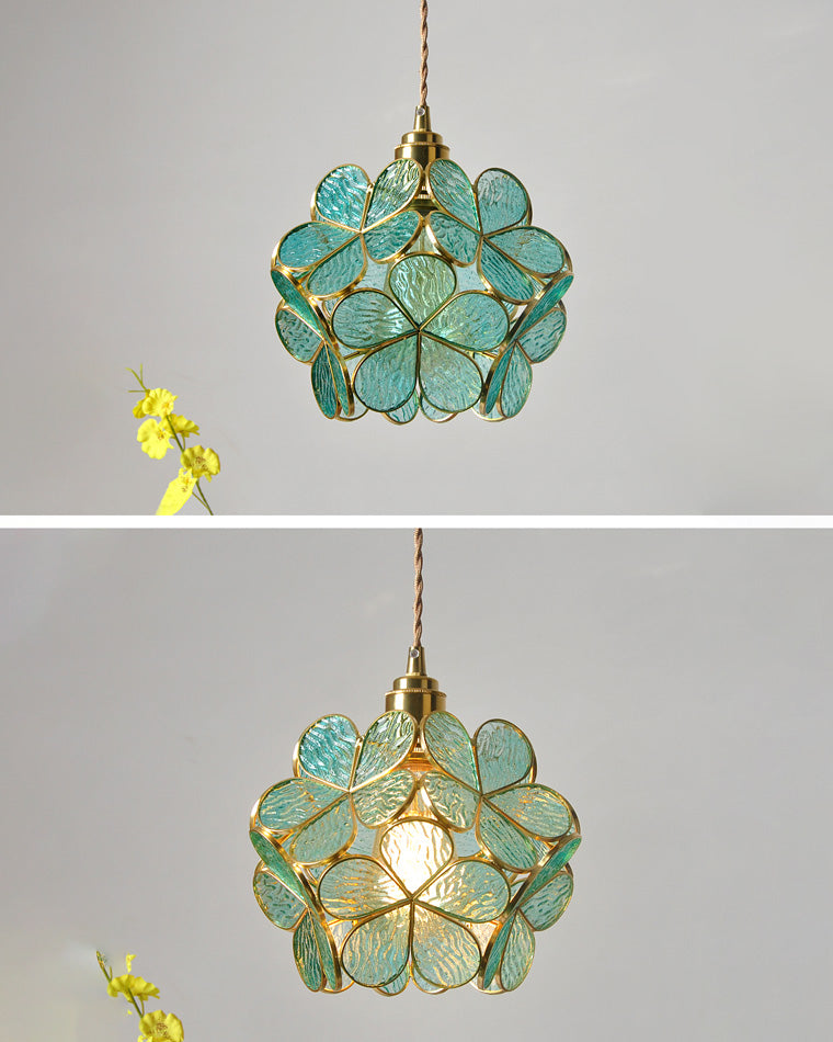 WOMO Cherry Blossom Stained Glass Pendant Light-WM2100