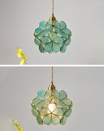 WOMO Cherry Blossom Stained Glass Pendant Light-WM2100