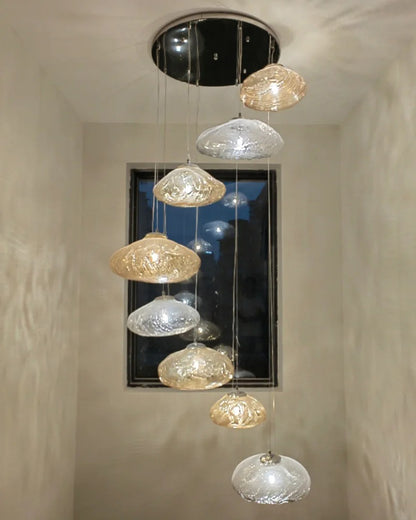 WOMO Cascading Blown Glass Pendant Chandelier-WM2101b