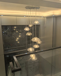 WOMO Cascading Blown Glass Pendant Chandelier-WM2101b