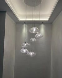 WOMO Cascading Blown Glass Pendant Chandelier-WM2101b