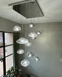 WOMO Cascading Blown Glass Pendant Chandelier-WM2101b