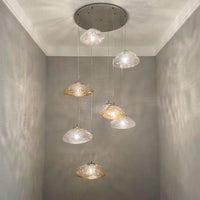 WOMO Cascading Blown Glass Pendant Chandelier-WM2101b