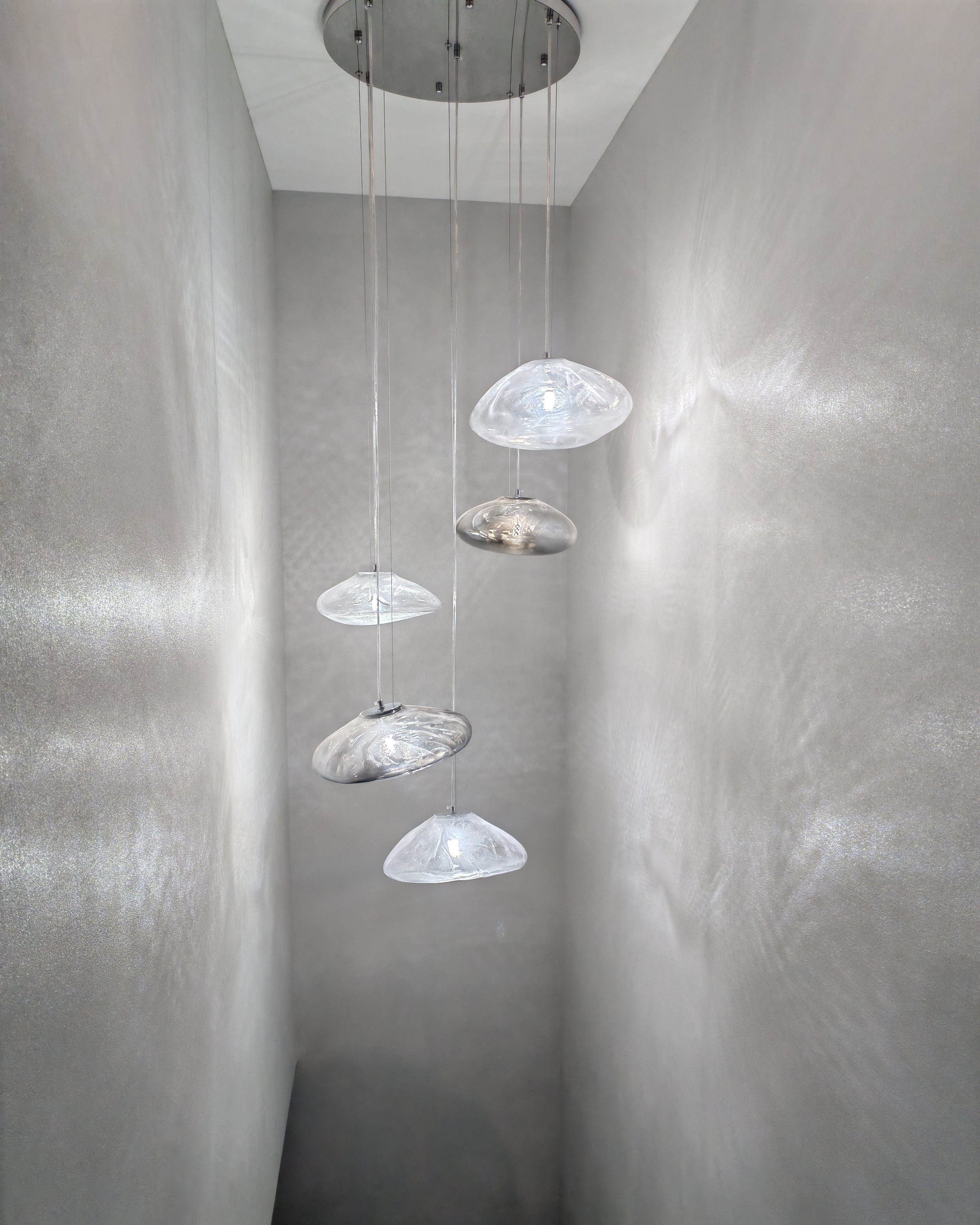WOMO Cascading Blown Glass Pendant Chandelier-WM2101b