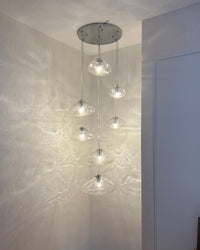 WOMO Cascading Blown Glass Pendant Chandelier-WM2101b