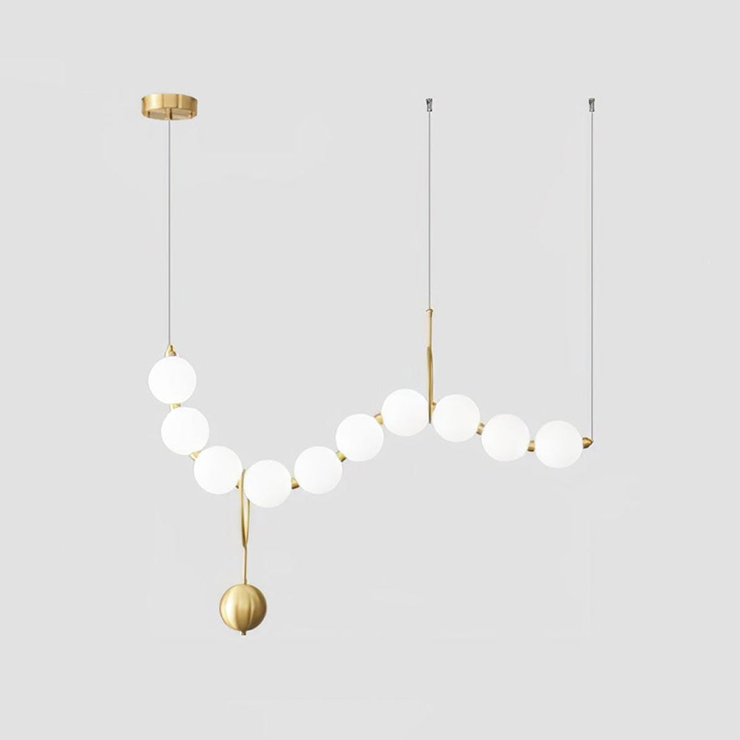WOMO Pearl Brass Globe Dining Room Chandelier-WM2102a