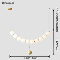 WOMO Pearl Brass Globe Dining Room Chandelier-WM2102b