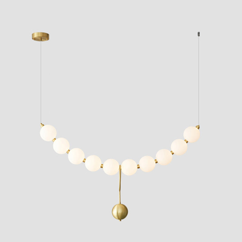 WOMO Pearl Brass Globe Dining Room Chandelier-WM2102b