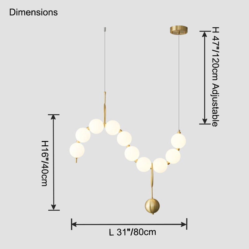 WOMO Pearl Wavy Orb Chandelier-WM2102c