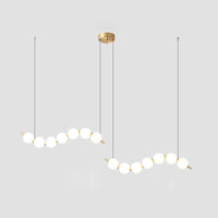 WOMO Pearl Globe Brass Dining Room Chandelier-WM2102d
