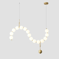 WOMO Pearl Brass Globe Dining Room Chandelier-WM2102c