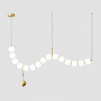 WOMO Pearl Brass Globe Dining Room Chandelier-WM2102a