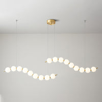 WOMO Pearl Globe Brass Dining Room Chandelier-WM2102d