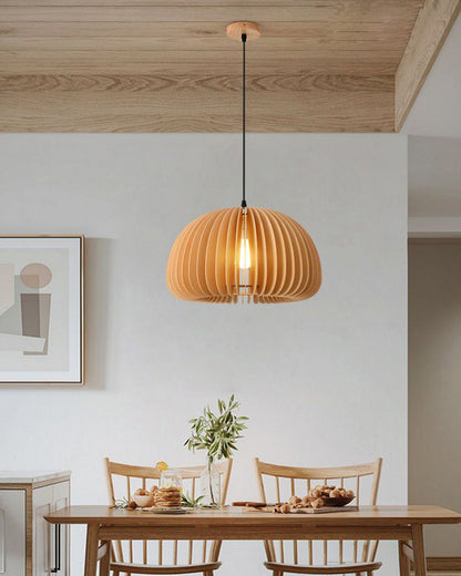 WOMO Pumpkin Wood Pendant Light-WM2105