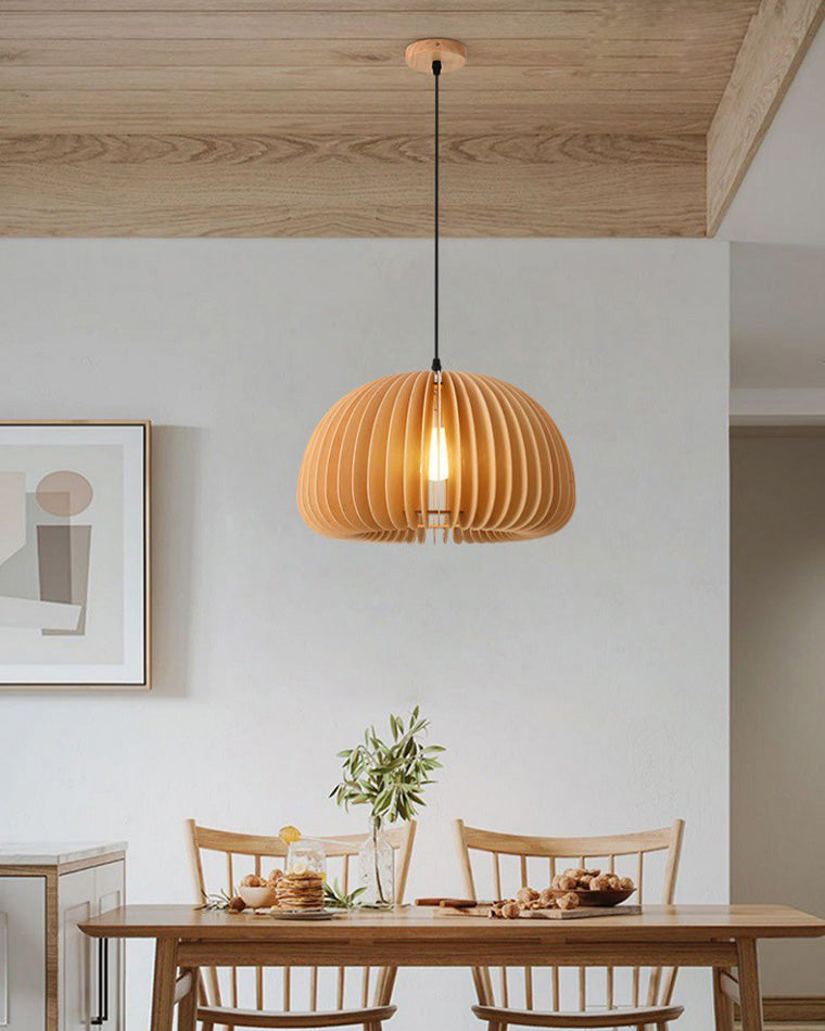 WOMO Pumpkin Wood Pendant Light-WM2105