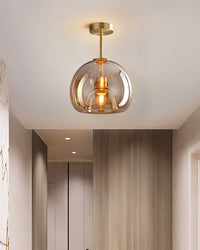 WOMO Smoked/Amber Blown Glass Pendant Light-WM2108