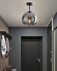WOMO Smoked/Amber Blown Glass Pendant Light-WM2108