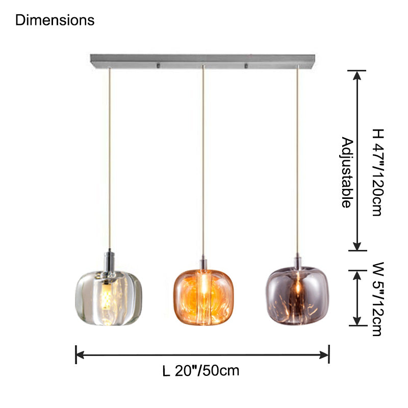 WOMO Colored Glass Multi Pendant Chandelier-WM2111