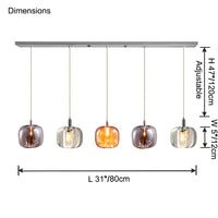 WOMO Colored Glass Multi Pendant Chandelier-WM2111