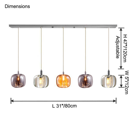 WOMO Colored Glass Multi Pendant Chandelier-WM2111