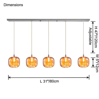 WOMO Colored Glass Multi Pendant Chandelier-WM2111a