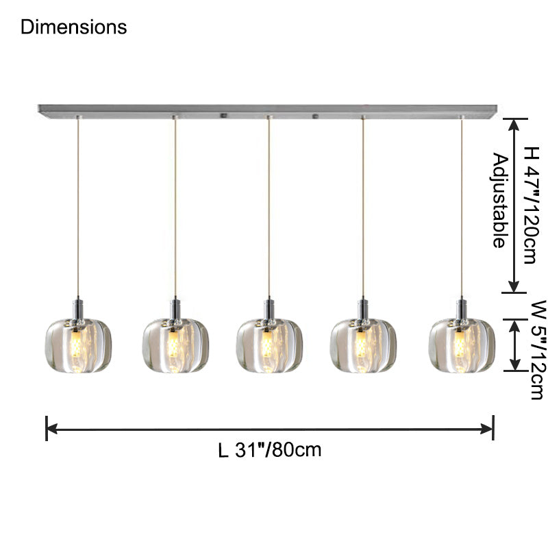 WOMO Colored Glass Multi Pendant Chandelier-WM2111a