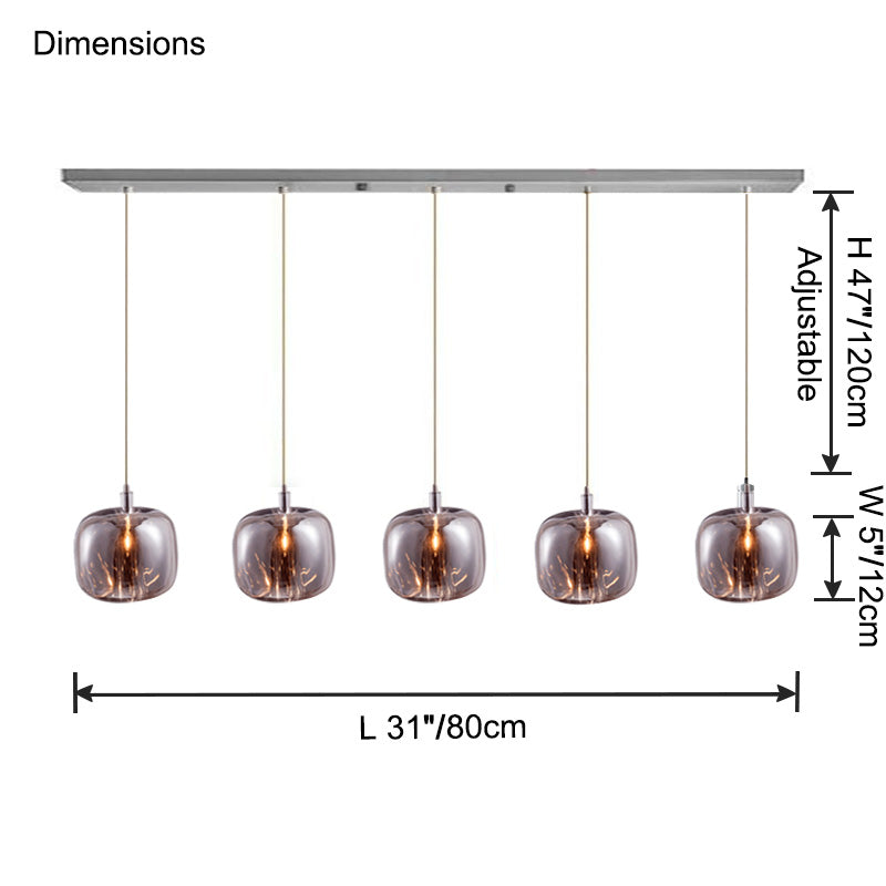 WOMO Colored Glass Multi Pendant Chandelier-WM2111a