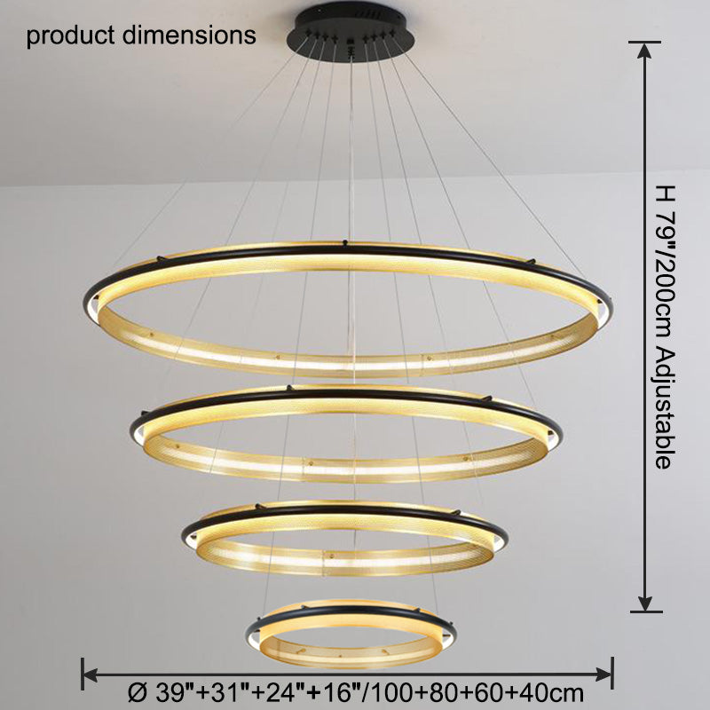 WOMO Tiered Circular Led Chandelier-WM2119b