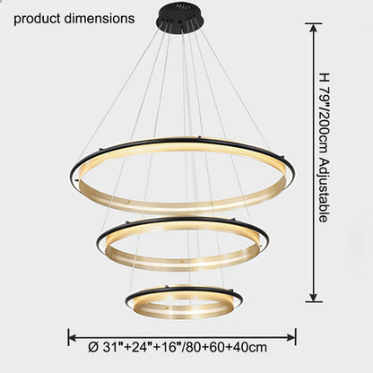 WOMO Tiered Circular Led Chandelier-WM2119b