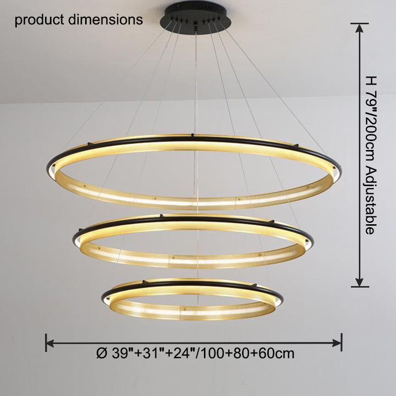 WOMO Tiered Circular Led Chandelier-WM2119b