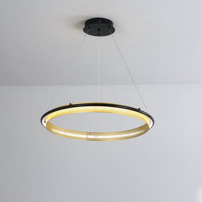 WOMO Black and Gold Ring LED Chandelier-WM2119a