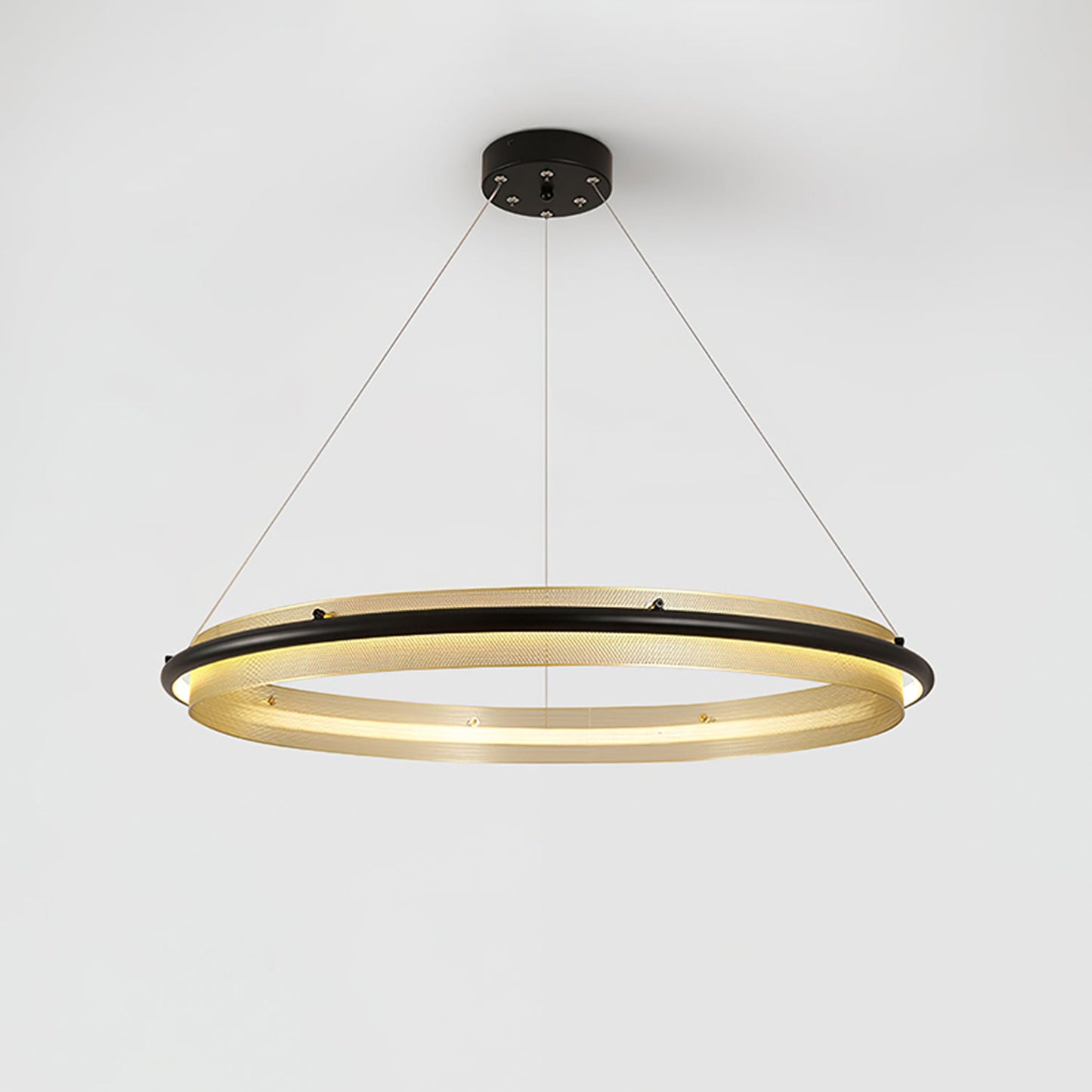 WOMO Black and Gold Ring LED Chandelier-WM2119a