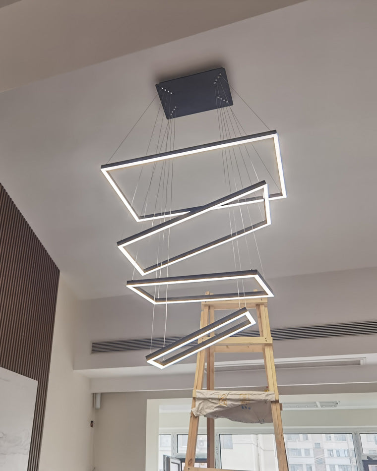 WOMO Tiered Rectangular LED Chandelier-WM2120