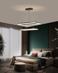 WOMO Tiered Rectangular LED Chandelier-WM2120