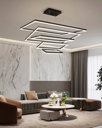 WOMO Tiered Rectangular LED Chandelier-WM2120