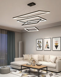 WOMO Tiered Rectangular LED Chandelier-WM2120