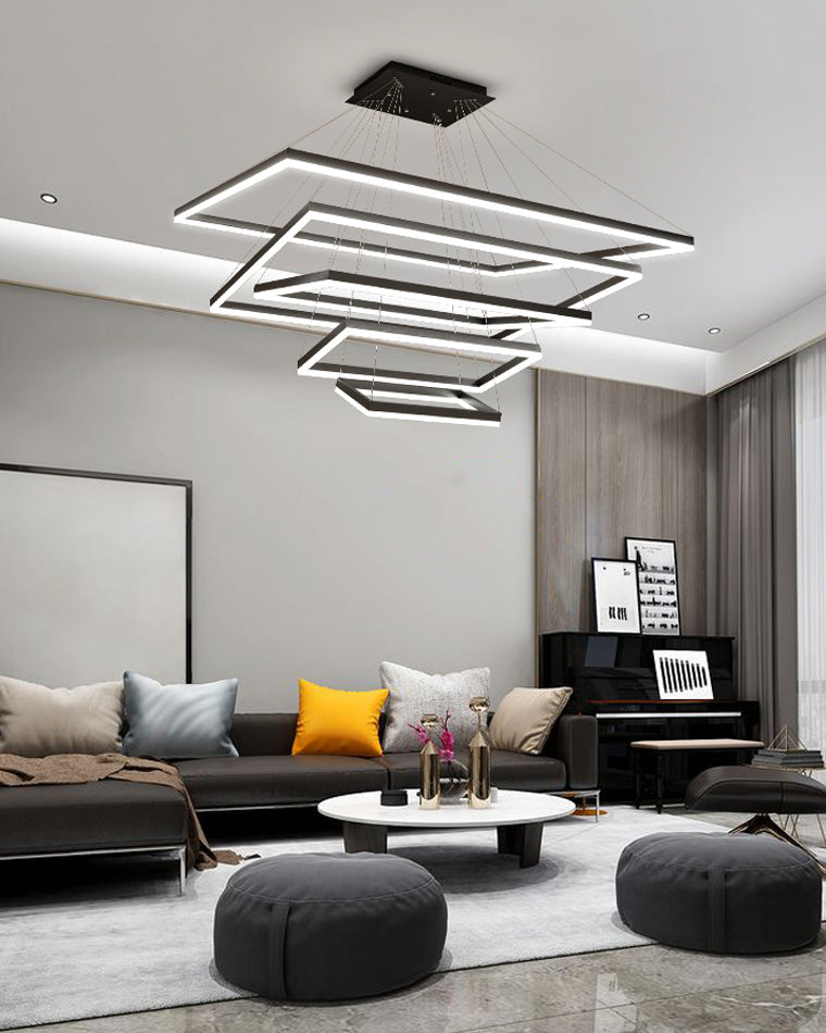 WOMO Tiered Rectangular LED Chandelier-WM2120