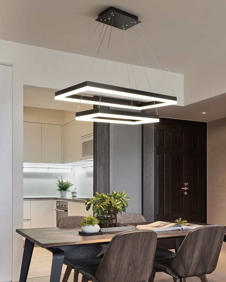 WOMO Tiered Rectangular LED Chandelier-WM2120