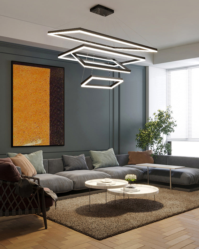 WOMO Tiered Rectangular LED Chandelier-WM2120