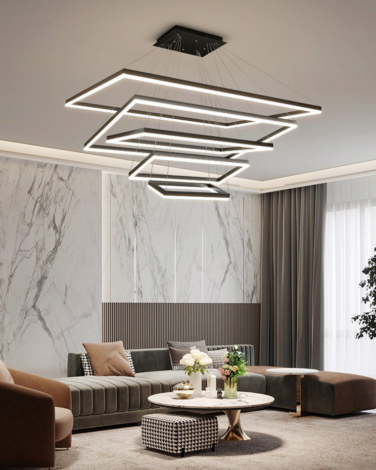 WOMO Tiered Rectangular LED Chandelier-WM2120