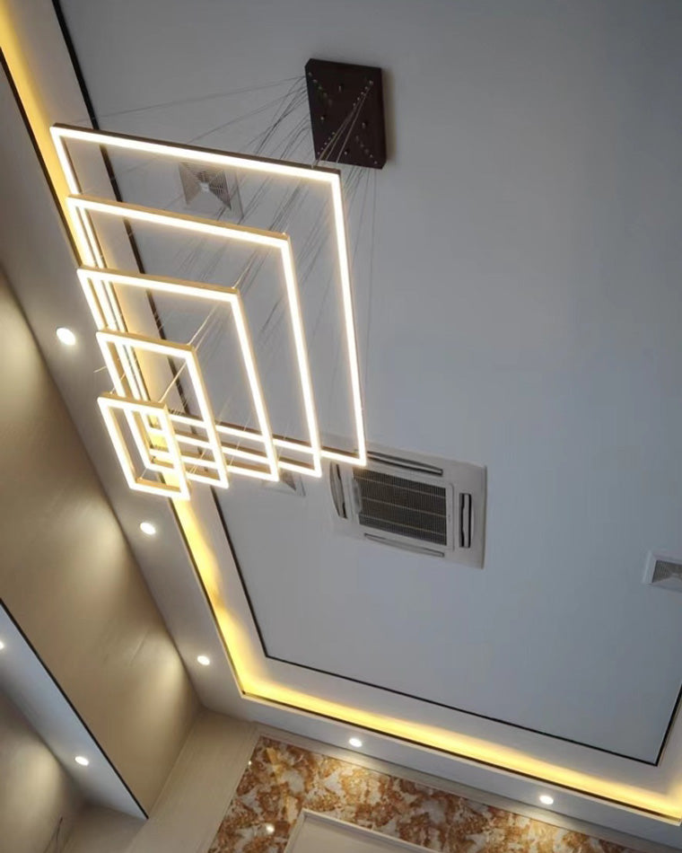 WOMO Tiered Rectangular LED Chandelier-WM2120