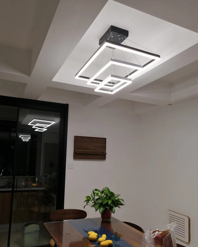 WOMO Tiered Rectangular LED Chandelier-WM2120