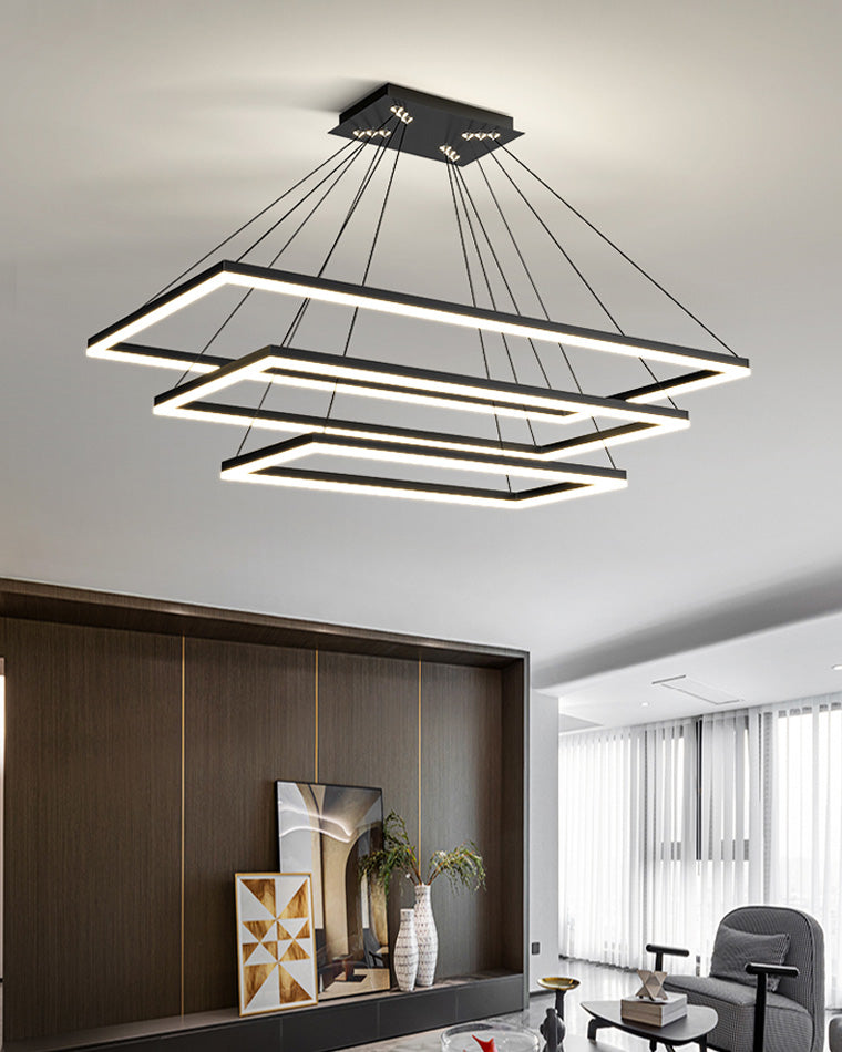 WOMO Tiered Rectangular LED Chandelier-WM2120